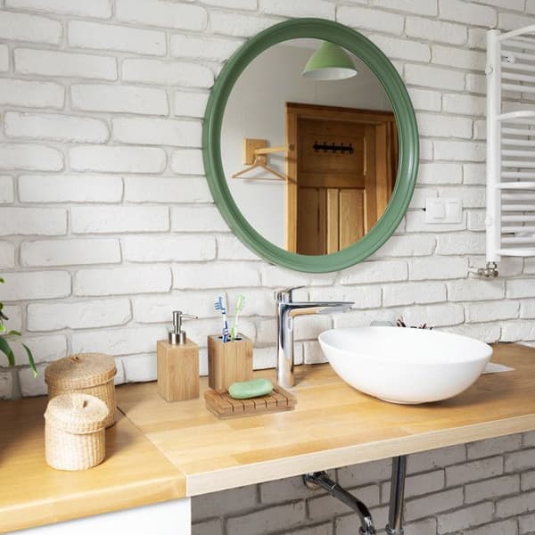 Relaxdays Bamboo Badrumstillbehör 3-delat set Tvåldispenser Tumbler Tandborste Tvålkopp, naturlig