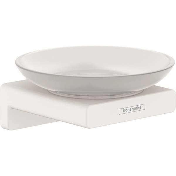 Badrumstillbehör - HANSGROHE - AddStoris mattvit tvålkopp - Metall och glas - Väggmontering