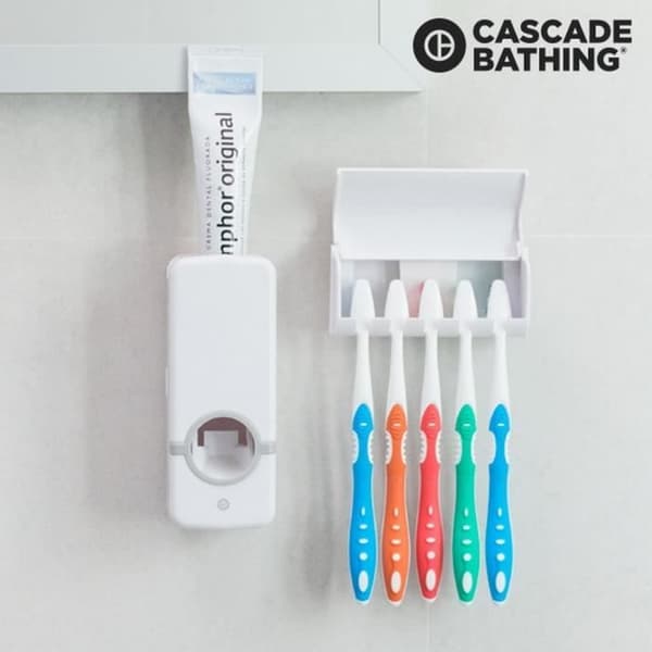 AUTOMATISK TANDKRÄMSDISPENSER MED HT TANDBORSTEHÅLLARE