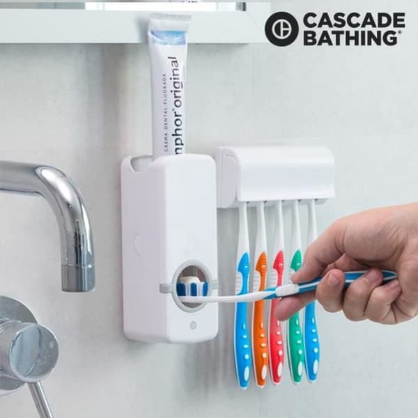 AUTOMATISK TANDKRÄMSDISPENSER MED HT TANDBORSTEHÅLLARE