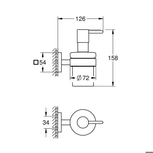 GROHE QuickFix - Start Cube - Tvåldispenser med stativ - Kromfinish 41098000 (skruv eller lim)