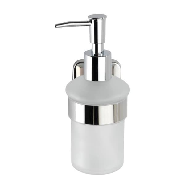 WENKO Mezzano väggmonterad dispenser för flytande tvål, Kapacitet 200 ml, Rostfritt stål, 7x16,5x12 cm, blank