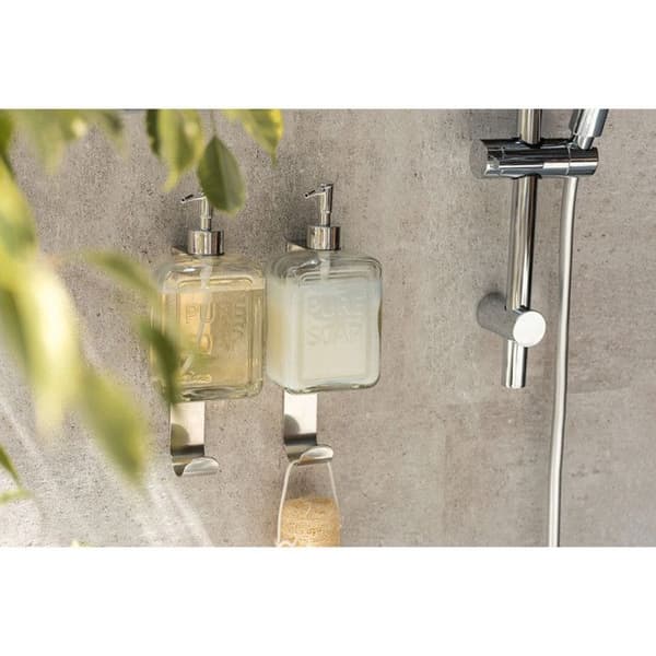 WENKO Dispenser för flytande tvål "Pure Soap", Kapacitet 550 ml, dispenser för flytande tvål, 9,5x20x6 cm, transparent