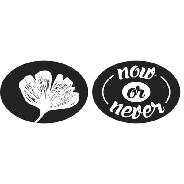 Etiketter Ginkgo, "nu eller aldrig", 35x25mm, oval, tab.-LS 2st