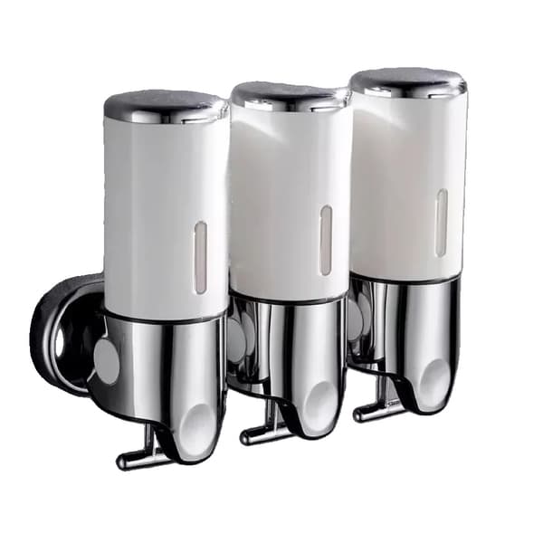Væghængt flydende sæbedispenser, 3*500ml kapacitet, holdbart plastdesign,Gul