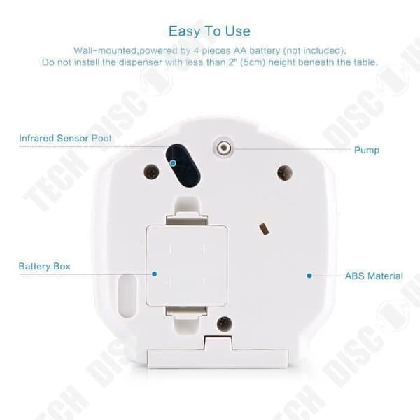 TD® 800 ml automatisk väggmonterad påfyllningsbar dispenser för flytande tvål Rengöringstillbehör Badrum Inbyggd smart sensor