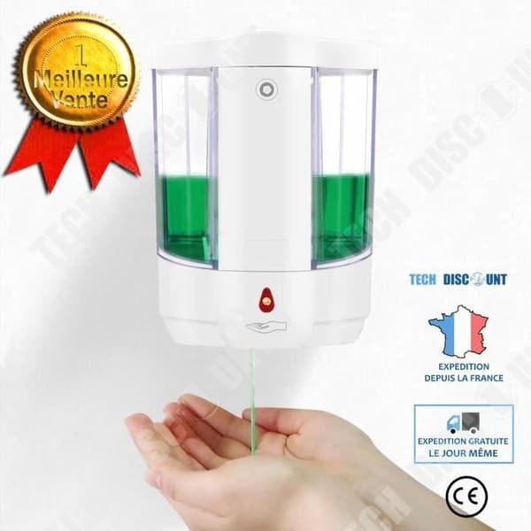 TD® 800 ml automatisk väggmonterad påfyllningsbar dispenser för flytande tvål Rengöringstillbehör Badrum Inbyggd smart sensor