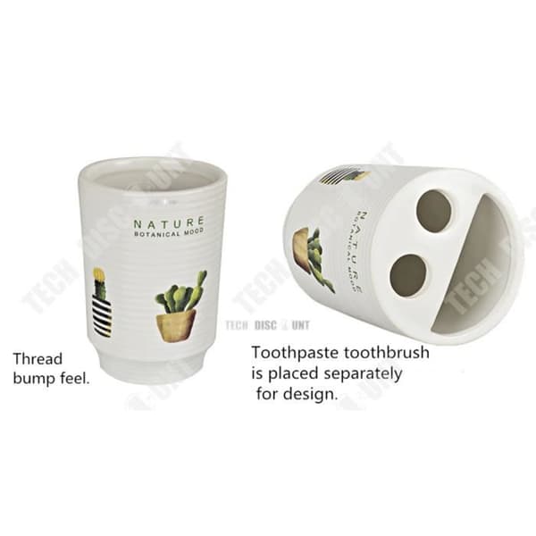 TD® Set med badrumstillbehör present toaletttvätt toalett Nordisk stil keramisk dekor fyrdelad tvålkoppssats