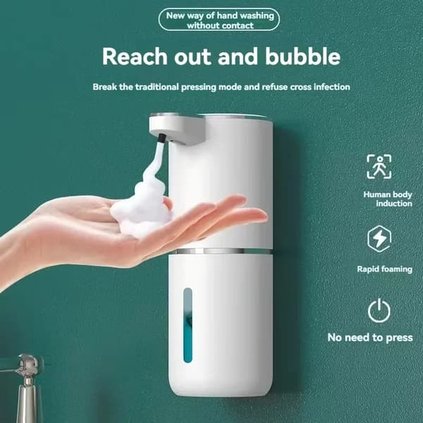 Berøringsfri Skumse dispenser, USB-genopladelig, IPX5 vandtæt,hvidA