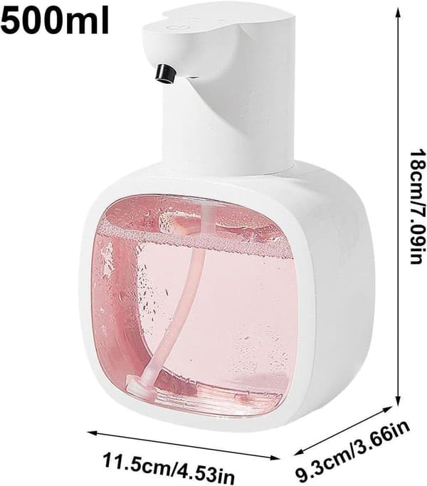 Tvåldispenser 500 ml Automatisk Tvålpump-Uppladdningsbar Väggmonterad 4 Nivåer Kök/Badrum
