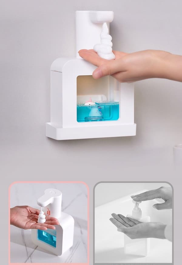 BERÖRINGSFRI AUTOMATISK STÅENDE TVÅLSKUMDISPENSER 200ML USB