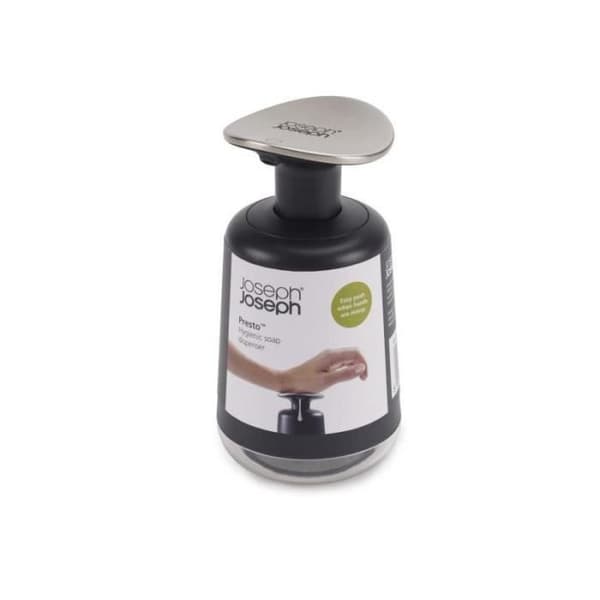 Joseph Joseph Distributör för Hygienisk Tvål Easy Push med Bred Pump, Rostfritt Stål/Grå, One Size - 85164