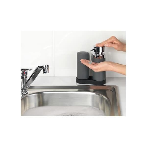 Dispenser för tvål - WENKO - Easy-Squeeze - 250 ml - Plast-Silikon grå - Moderna