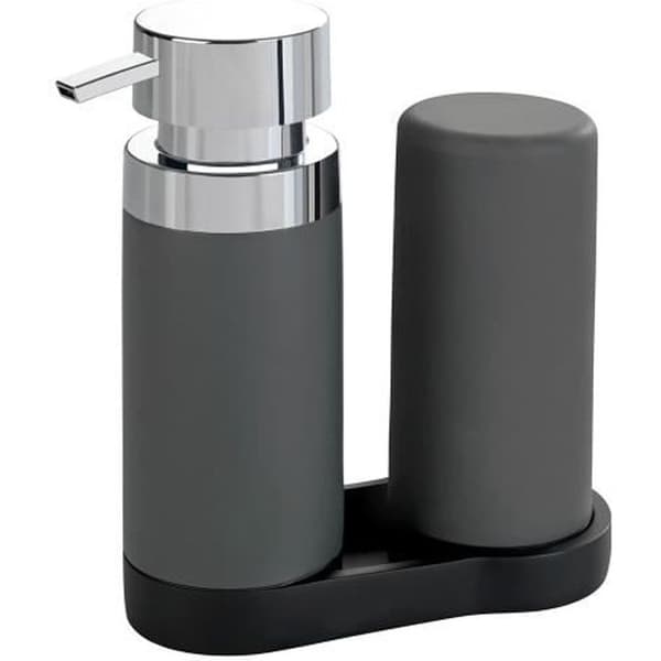 Dispenser för tvål - WENKO - Easy-Squeeze - 250 ml - Plast-Silikon grå - Moderna