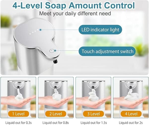 Automatisk sensordispenser til håndsæbe – 360ML – Vægmonteret elektrisk sæbedispenser til køkken, badeværelse og kontor