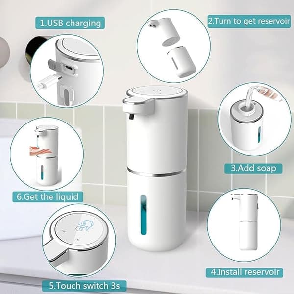 Automatisk Sensor Dispenser för Handtvål – 380ML – Väggmonterad Elektrisk Tvåldispenser för Kök, Badrum och Kontor