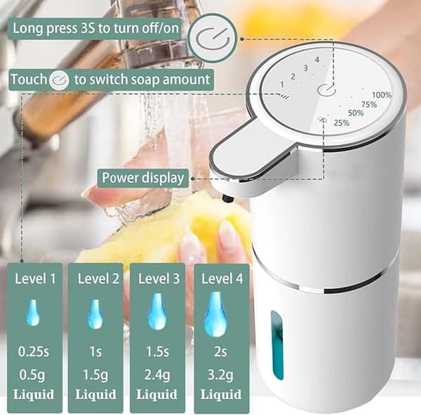 Automatisk Sensor Dispenser för Handtvål – 380ML – Väggmonterad Elektrisk Tvåldispenser för Kök, Badrum och Kontor