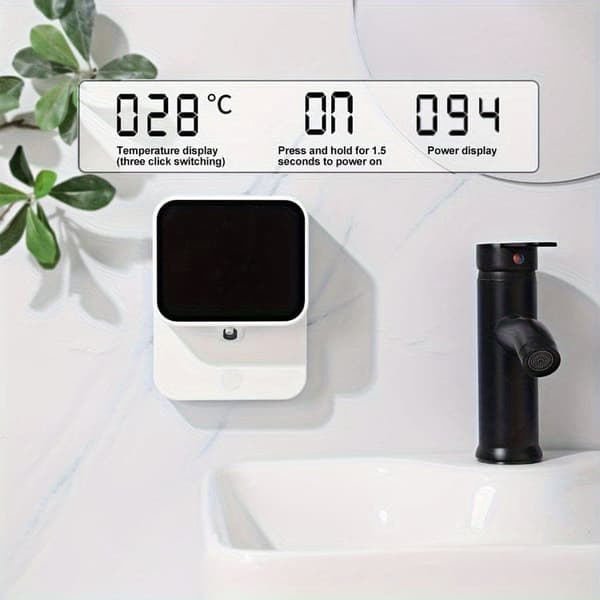 Bomclap Väggmonterad Automatisk Tvåldispenser med Infraröd Sensor & LED Temperaturindikator