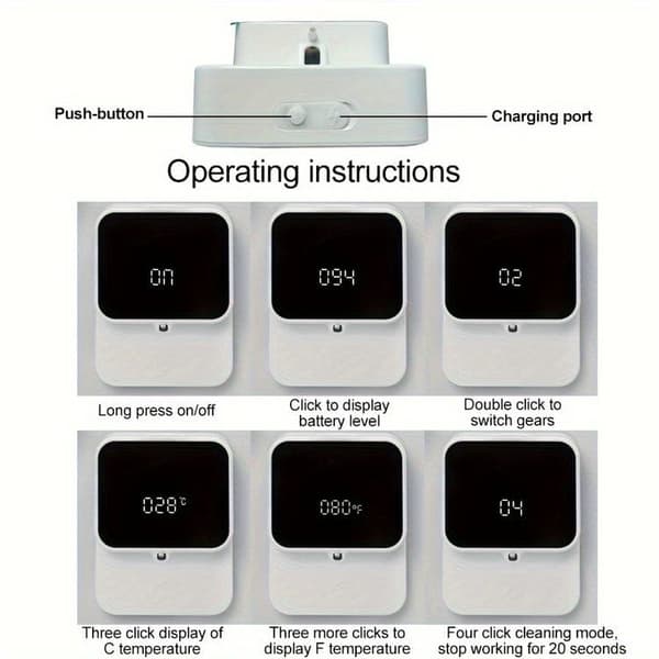 Bomclap Väggmonterad Automatisk Tvåldispenser med Infraröd Sensor & LED Temperaturindikator