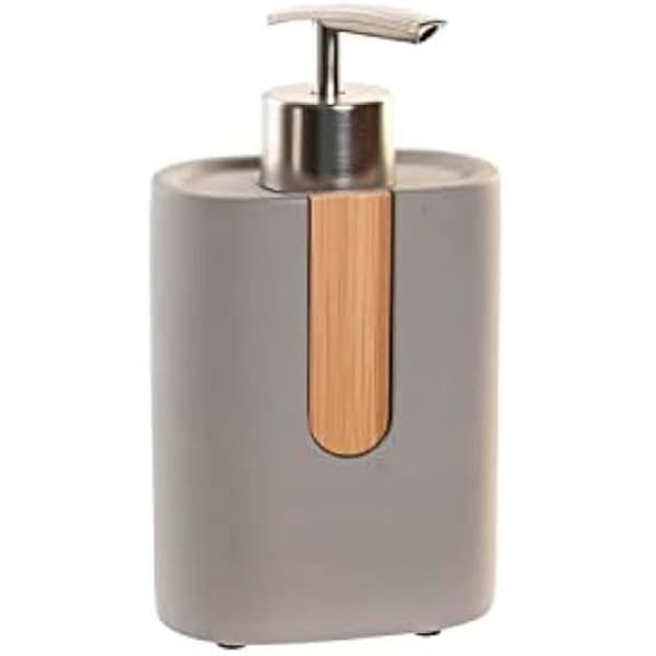 Tvålautomat - DKD Home Decor - Standard - Grå och Orange - Bambu och cement - 8,5 x 5 x 15 cm