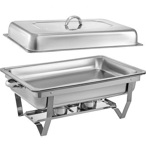 Chafing Dish Set 4 förpackningar med 9l chafer maträtt rostfritt stål buffé varmare bricka