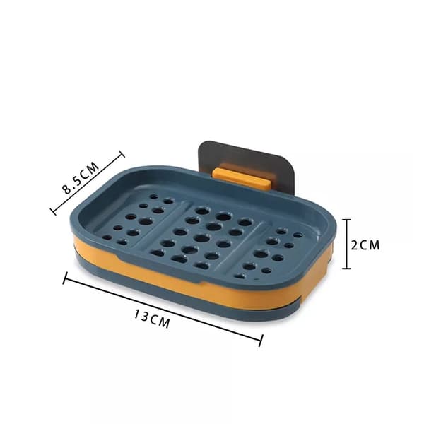 Tvålkopp 13 x 9 x 2 cm tvålhållare för väggen, med vattenbehållare, för fastsättning, utan borrning