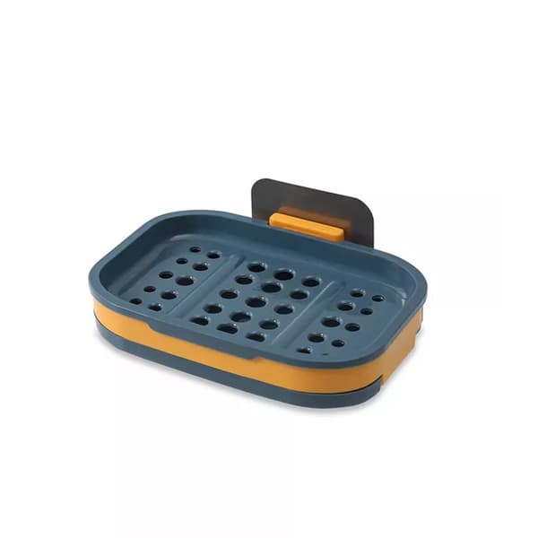 Tvålkopp 13 x 9 x 2 cm tvålhållare för väggen, med vattenbehållare, för fastsättning, utan borrning