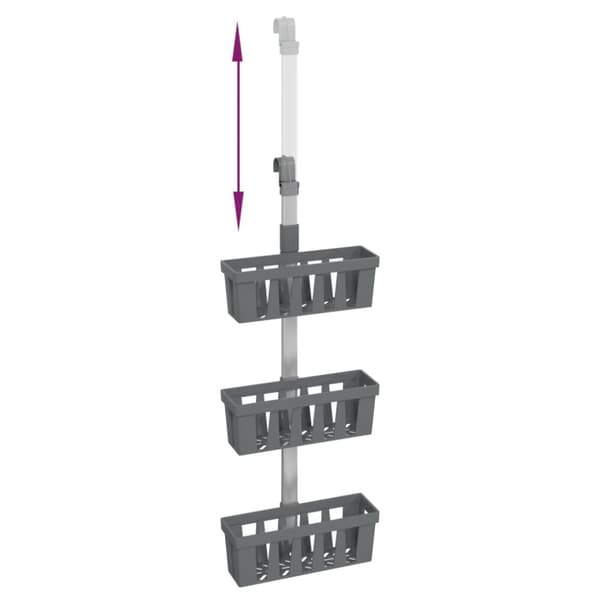 vidaXL brusehylde 30x15x(67-105) cm aluminium - Sæbeskåle
