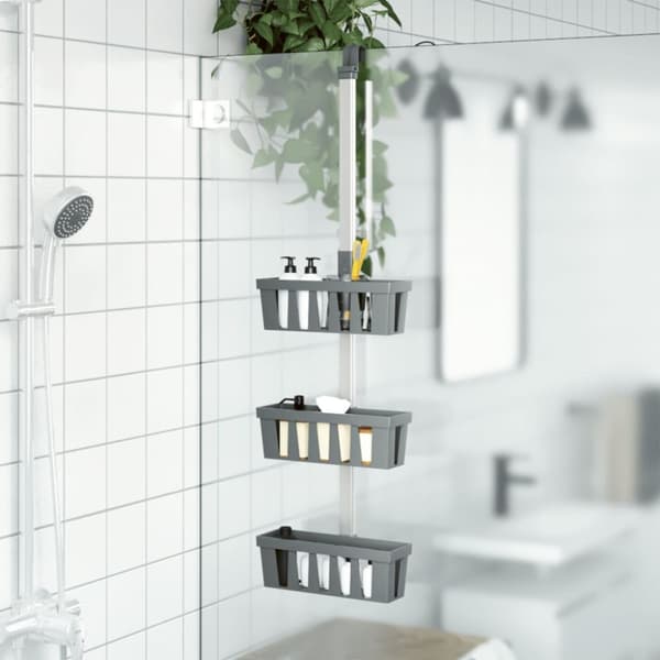 vidaXL brusehylde 30x15x(67-105) cm aluminium - Sæbeskåle