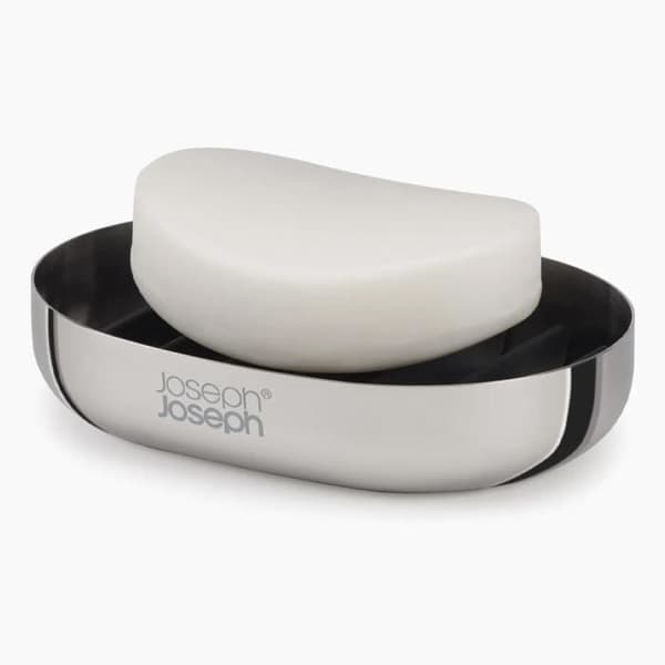 Joseph Joseph EasyStore™ Luxe, tvålkopp i rostfritt stål, lätt att rengöra, krom (70579)