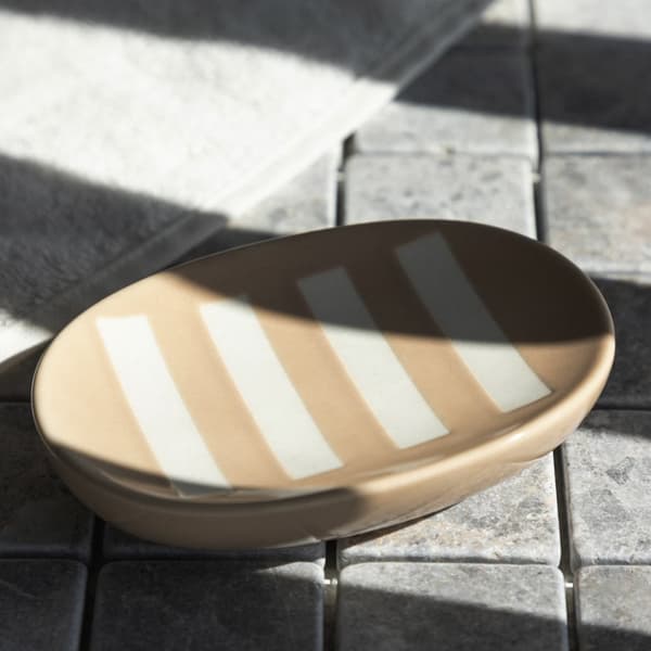 sæbeskål | ZENA | i beige striber | 13x8,8x3cm | 704437