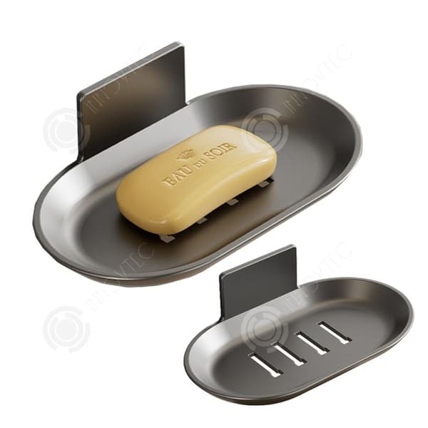 INN Tvålkopp 1 set med 2 delar Metalltvålskål med droppbricka Väggmonterad tvålförvaringslåda Pasta Installation