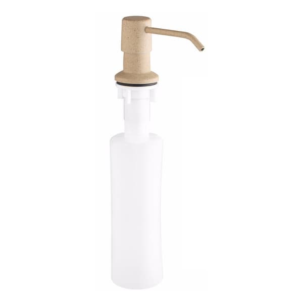 Beige sæbedispenser, til montering på bordpladen