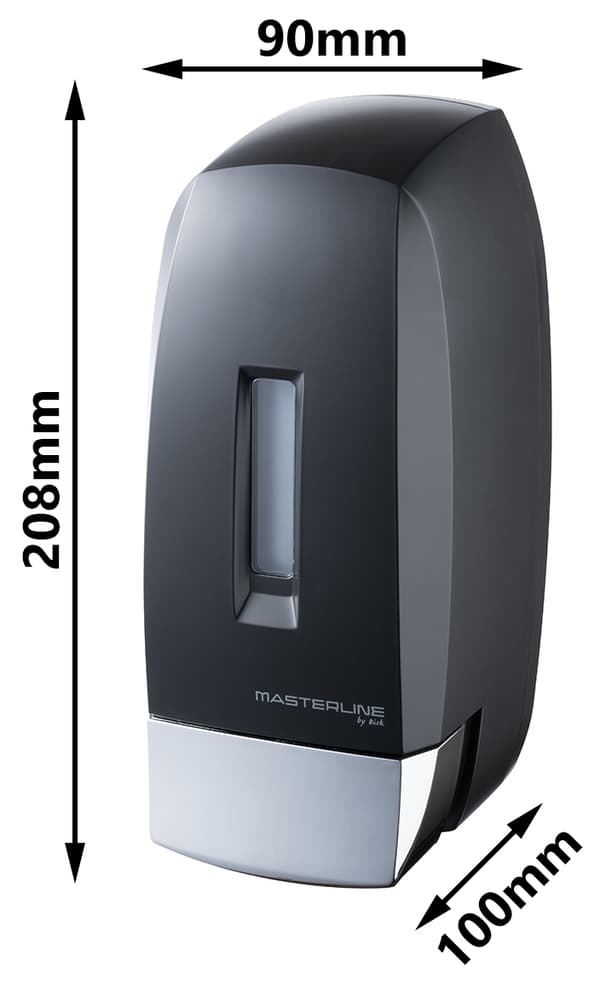 Vægmonteret sæbedispenser, sort, 500 ml