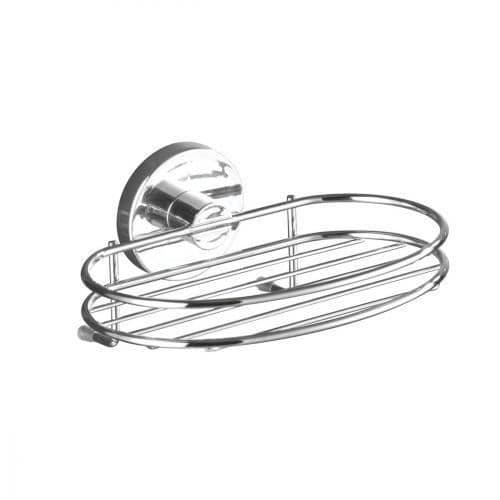 WENKO Väggmonterad tvålpump utan borrning, Väggmonterad tvålpump Vacuum-Loc® montering utan borrning, Milazzo, Stål, 17x7,5x12 cm, Blank.