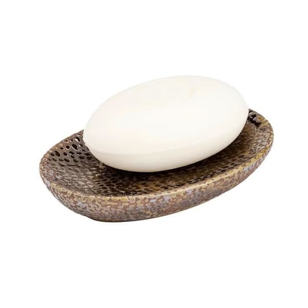 Tvålkopp - WENKO - Marrakech - Blank keramik - 13,6x2x9,9 cm - Brun
