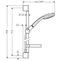 Miniatyrbild 2 av 2: Dusch - Hansgrohe - Croma 100 Multi Set - Krom - Flexibel 1,60 m - Tiltreglage