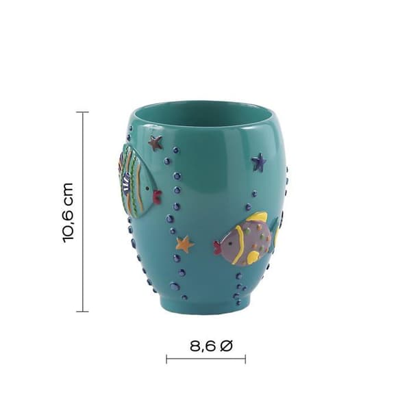 Gedy tvålkopp - DR989200300 - Dori portacepillos, harts, turkos, 8,5 x 8,5 x 10,5 cm