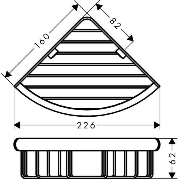 Hörnkorg tvålkopp - Hansgrohe - Logis Universal - Krom - Mässing - Väggfäste