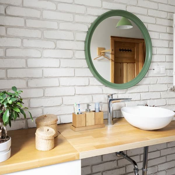 Relaxdays Badtillbehör Tandborsthållare Flytande tvålkopp 4-delad bambu, natur