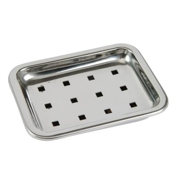 Tvålställ - MSV - Cordoba - Rostfritt Stål - Silver - Dimensioner 13,5x10,3x2,3 cm