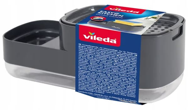 Tvålpump med svamphållare 23x10,2x8,9cm Plast grå
