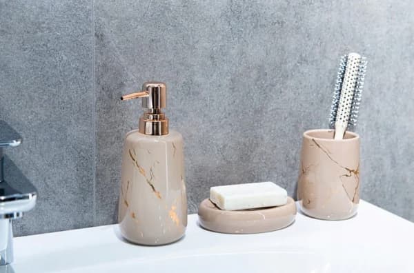 Badeværelsessæbedispenser 410 ml guld stentøj