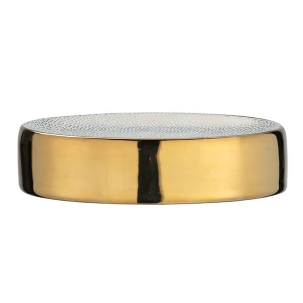 Tvålkopp - WENKO - Nuria - Keramik - 12x3x8 cm - Guld/Vit