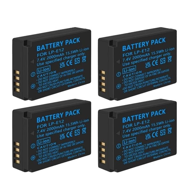 Canon EOS M batteri, 2000mAh, Kompatibel med M10, M50, M100, 3 batteri 1 oplader