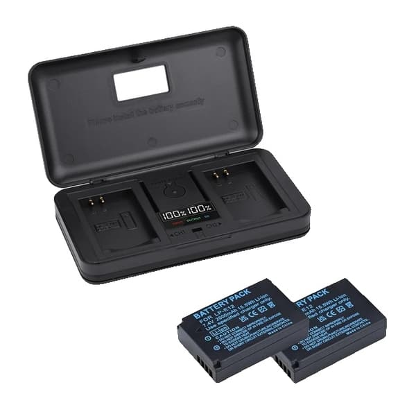 Canon EOS M batteri, 2000mAh, Kompatibel med M10, M50, M100, 3 batteri 1 oplader