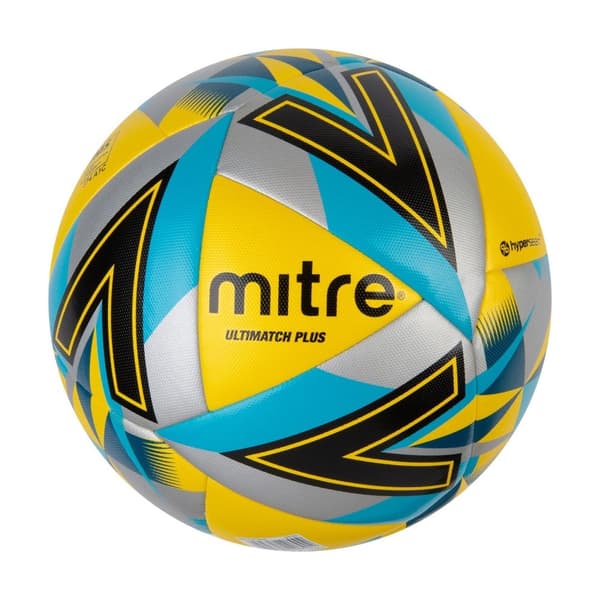 Mitre Ultimatch Max Football Yellow/Black/Blue 3