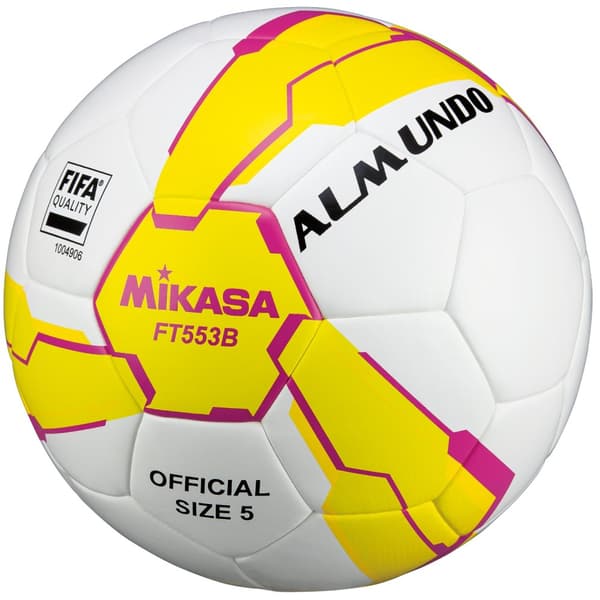 Mikasa FT553B-YP FIFA Quality Ball FT553B, Fodbold, Unisex, hvid, Størrelse: 5