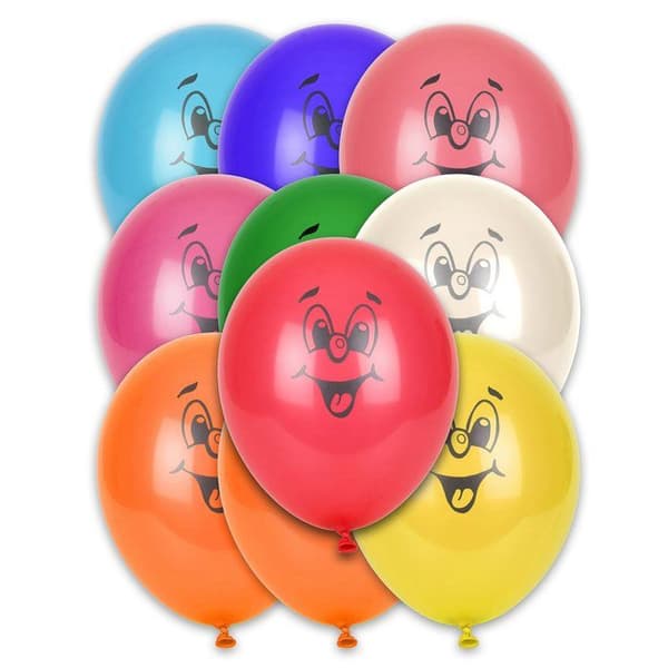 10 glada flerfärgade ballonger 30 cm