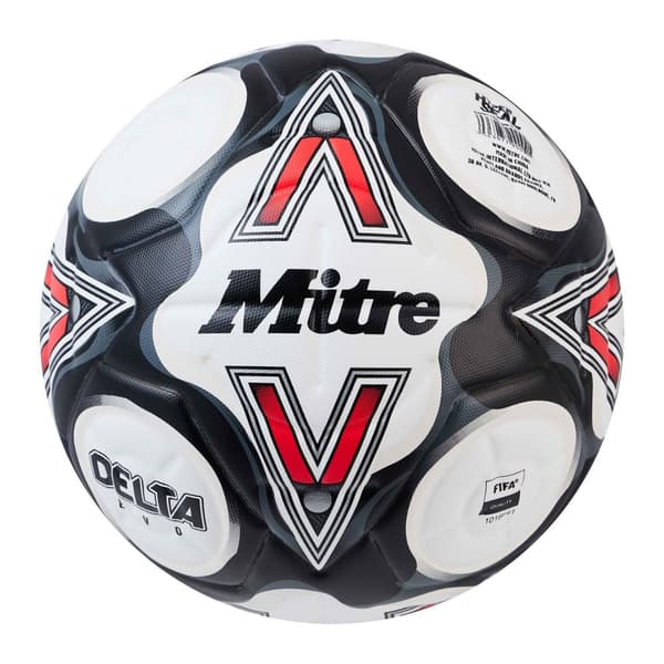 Mitre Delta Evo Fotboll White/Black/Red 5